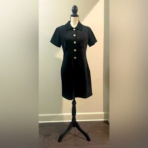 Black Velour Shirt Dress